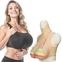 Realistic Silicone Breastplate D Cup Fake Boobs for Crossdressers, Cosplay and Drag – Soft Cotton Feel