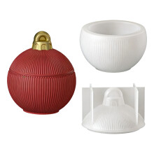 Christmas Ball Silicone Candle Cup Molds Resin Jar Mould-5793