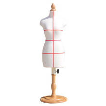 Adjustable Child Dress Form Mannequin with Cotton Covered Torso and Stable Wooden Base, Bust 42cm