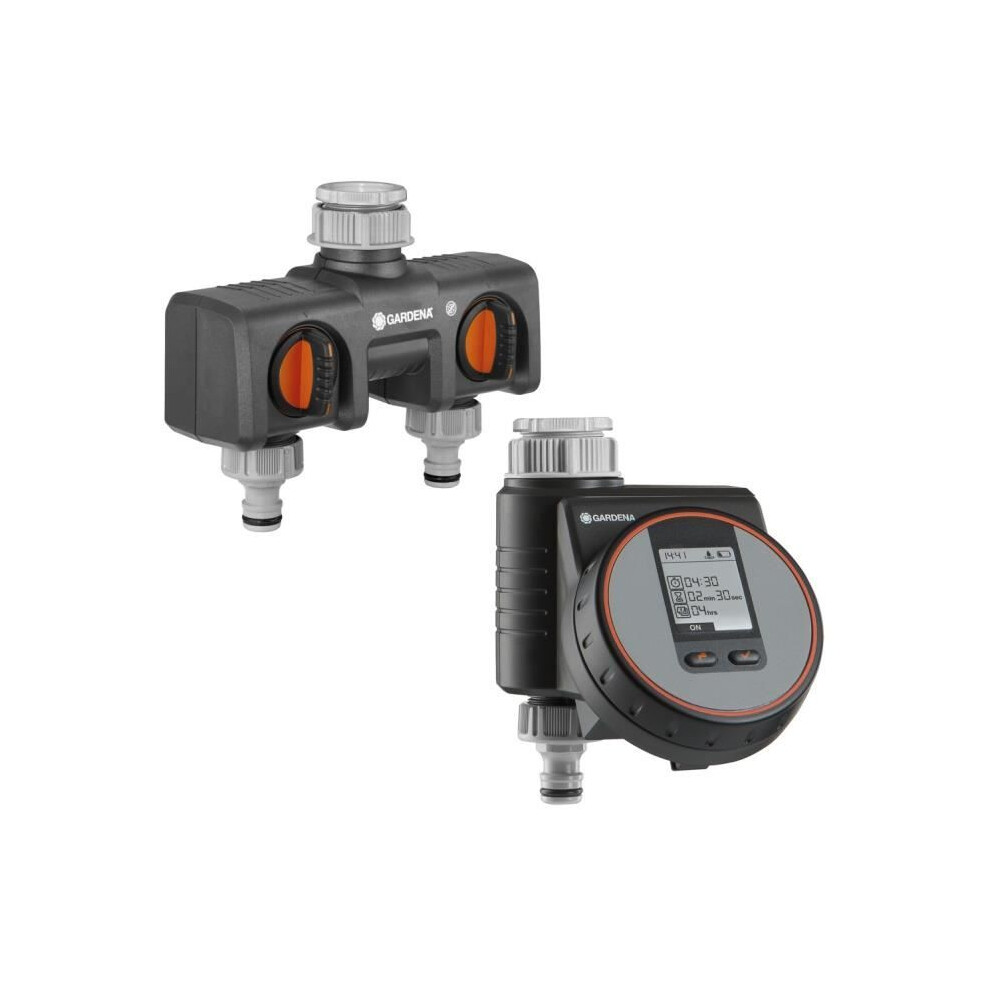 Gardena Smart Water Control Set: Intelligent Irrigation Computer Controlled With Smart App, Additional 2-Way Distributor, Frost Warning System