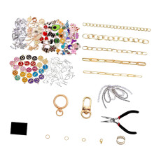 Alloy Keychain Making Set Metallic Keyrings Craft-325pcs