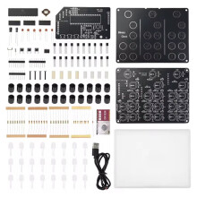 Doe-Het-Zelfpakket voor een Elektronische Klok met 4 Cijfers, Binaire LED-Klok, Soldeeroefening, Doe-Het-Zelfpakket, Bureauwekker met Acryl Behuizing