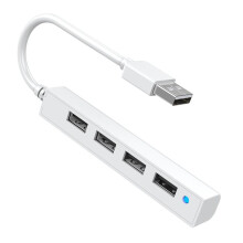 Câble D'Extension Répartiteur USB 2.0 4 , Hub USB, Adaptateur de Station D'Accueil USB 2.0 pour Souris, Clavier, PC, Ordinateur Portable, Blanc.