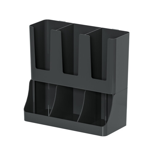 Vertical Cup Storage Rack Save Counter Space Any Room Or-Black