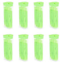 400 Pcs Plastic Toothpicks 2 Way Tooth Picks Interdental Brush Cleaners Portable Box Random Color