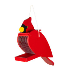 Poste d'alimentation pour oiseaux sauvages en bois rouge Country