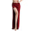 Drawstring Belly Dance Long Skirt With Side Slits-wine red L 1