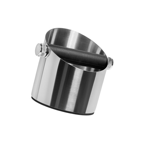 Metal Coffee Grounds Collection Box Having Angled Opening For