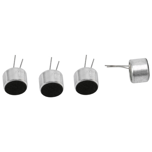 10 Pcs 2 Pin  MIC Capsule Electret Condenser Microphone Silver Tone Black