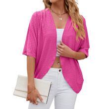 Women's Lightweight Summer Cardigan Casual-Barbiepowder XXL
