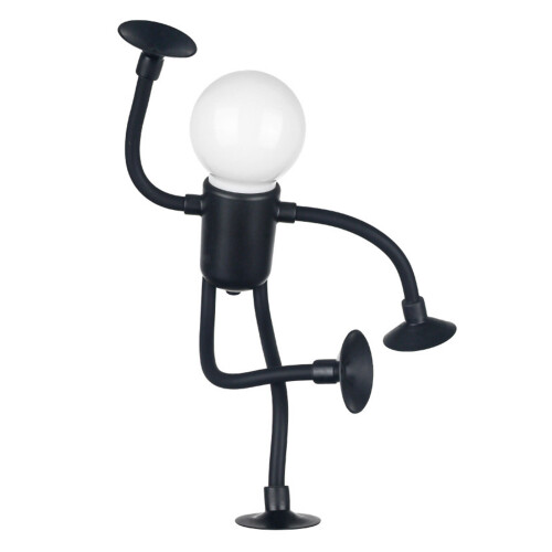 Decorative Bulb Man Night Light Creative Shape Plastic-black