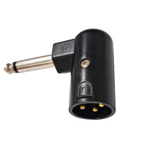 Rechte converter hoek aluminium 6,35 mm mannelijk naar XLR-M