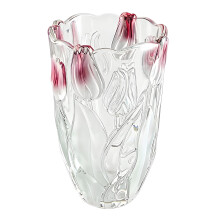 Stylish Glass Crystal Tulips Shape Flower Vases For Home