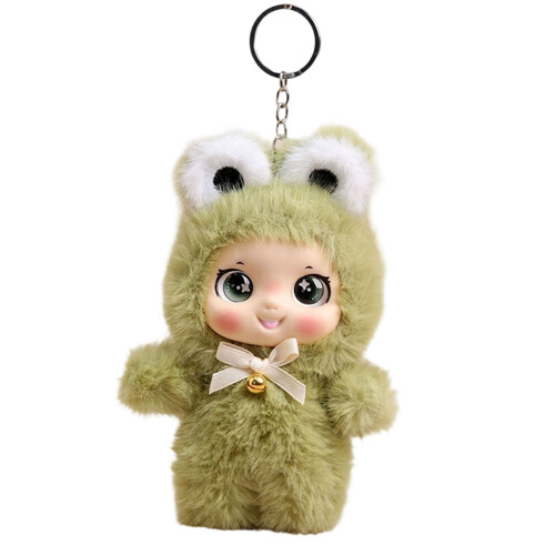 Playful Fabric Standing Doll Keychain Decoration Ideal-Green