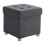 Storage Cube Stool with Upholstered Seat and Wooden Legs 1