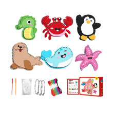 Sewing Toy Set for Safety Needle Animal Themes Fabric-B