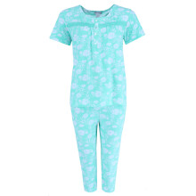 Elegant Emily Women's Plus Mint Floral Capri Set