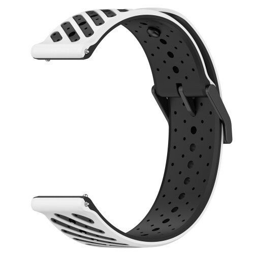 Bracelet de montre de remplacement en Silicone solide-blanc noir