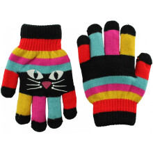(Black) Magic Cat Design Young Girls Gloves