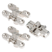 3Pcs Concealed Barrels Crosses Door Hinge Hardware Zinc Alloy