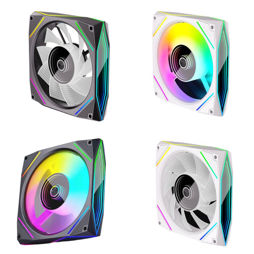 12x12cm pc-behuizingsventilator Aanpasbare-Witte voorkant 1