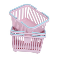 Mini Shopping Cart Basket with Handle, Small PP Plastic Storage Basket for Kids Bathroom Shelves