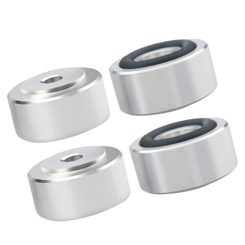 4Pcs Machined Aluminum Alloy Speaker Isolation-silver large