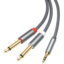 6,35-mm-Sound-Y-Splitterkabel mit zwei Anschlüssen,-1m