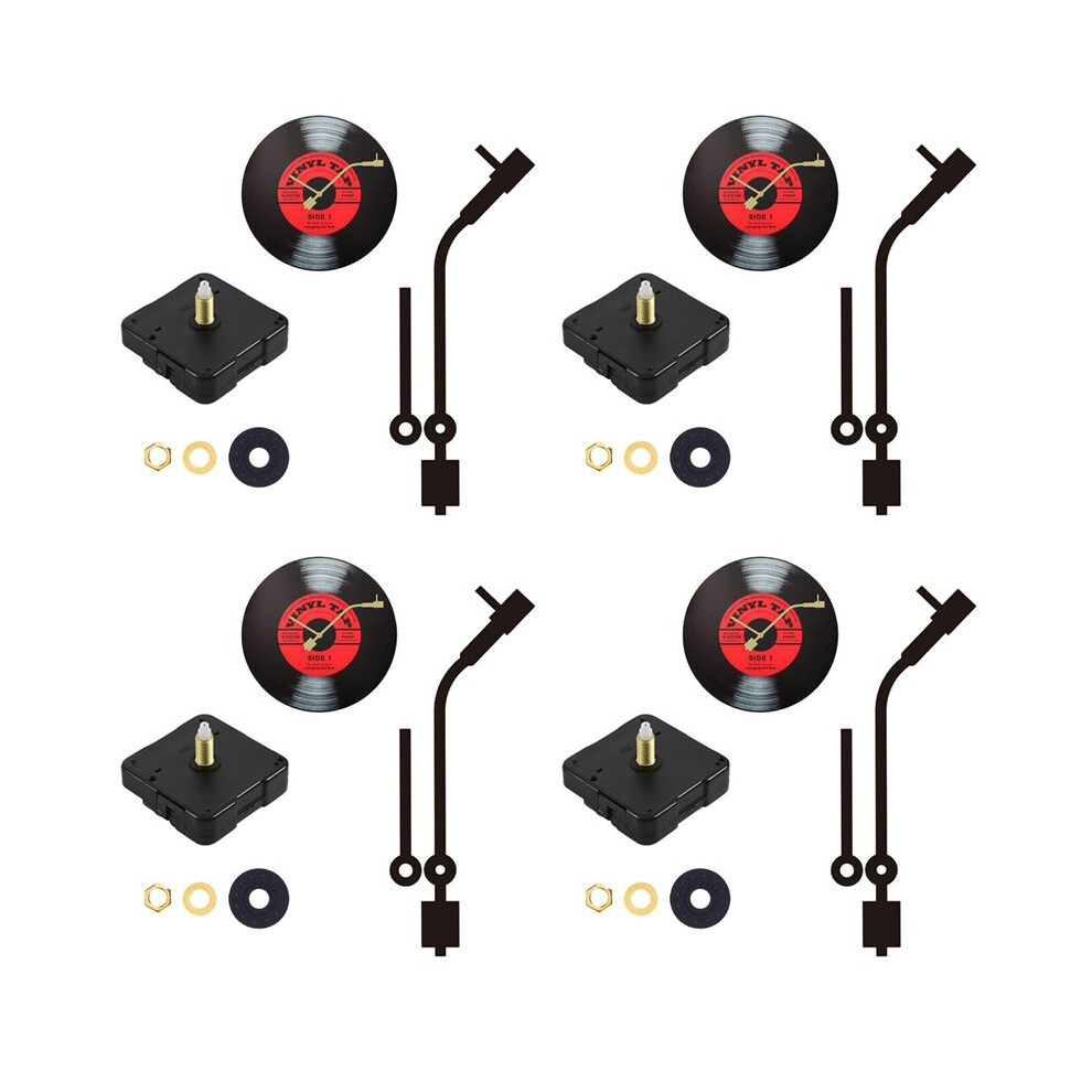 4X Diy Retro Mute Movement Record Wall Clock Movement Acrylic Quartz Clock Movement Flower Needle 6034189231133
