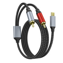 Type C To RCAs Sound Cable 1.5m Braided Sound For Phone Tablet
