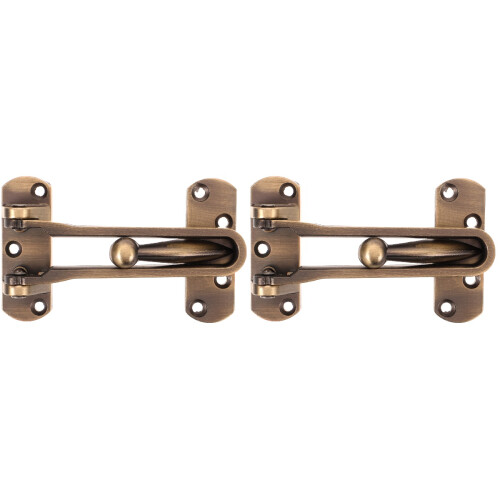 2Pcs Rust-Resistant Door Latch Reinforcement Light Brown Metal