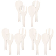 12Pcs White Rice Paddle Spoons Non-Stick Kitchen Tableware