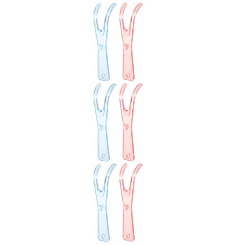 6Pcs PP Dental Floss Handle Holders Non-Slip Surface for Floss Use