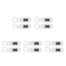 10Pcs Portable Mini Watch Keychain White ABS Silent Digital Design