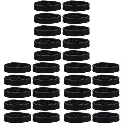 30Pcs Black Watch Band Keeper Rings Smooth Surface Accessories