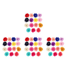 60Pcs Dog Collar Flower Charms Assorted Colors for Pets Decoration