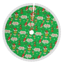 Grin-Ch Christmas Tree Skirt 48 Inch Rustic Holiday Decor