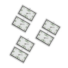 6Pcs Compact Silver Alloy Car Clocks for Dash with Glow and Adhesive