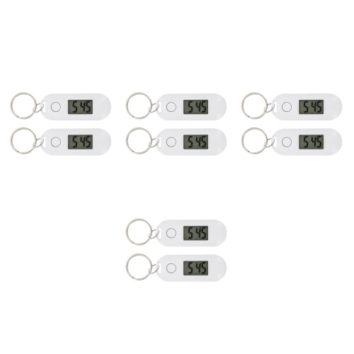 8Pcs Portable Mini Keychain Watch White ABS Silent for Students Nurses