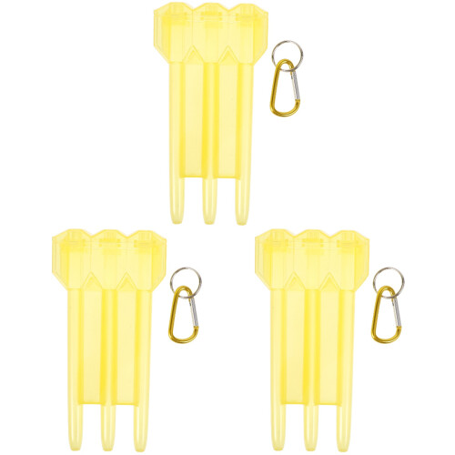 3Stk Gelbe Kunststoff Darts Box Mit Karabiner, Langlebig,
