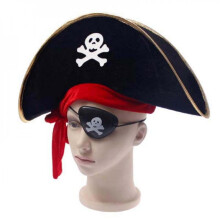 Kapelusz pirata karaibskiego czarny 47x17,5 cm