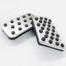 2 Set Car Accessories: 1 Set Car Foot Gas Brake Pedal Pad Cover & 1 Set Steering Wheel Button Inner Decoration Cover