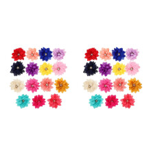 30Pcs Soft Chiffon Pet Collar Flowers with Rhinestone Embellishments