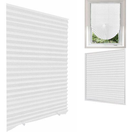 Temporary Pleated Window Blinds Light Filtering Cordless