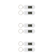 6Pcs White Mini Luminous Keyring Watch ABS Portable for Kids & Nurses