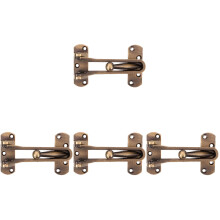 4Pcs Home Security Door Lock Latch Zinc Alloy Light Brown Interior Use