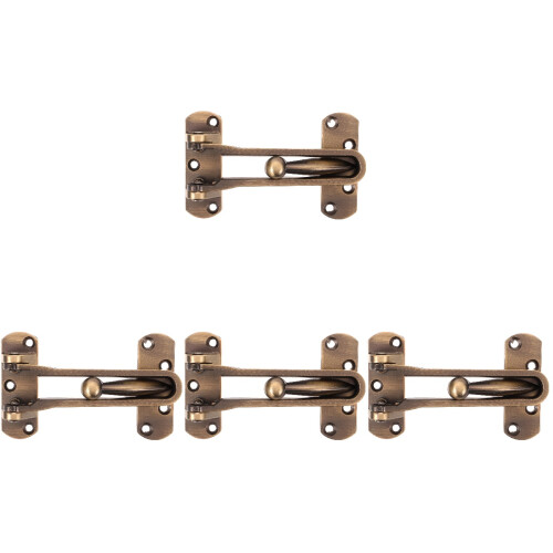 4Pcs Home Security Door Lock Latch Zinc Alloy Light Brown Interior Use
