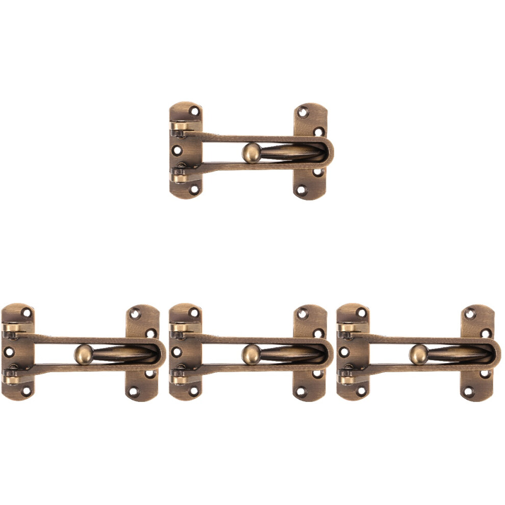 4Pcs Home Security Door Lock Latch Zinc Alloy Light Brown Interior Use 3753057294454