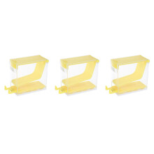 3Pcs Compact Yellow Cotton Roll Storage Box with Easy Press Dispensing