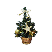 Mini Christmas Tree 20cm Gold PVC Desktop Decoration